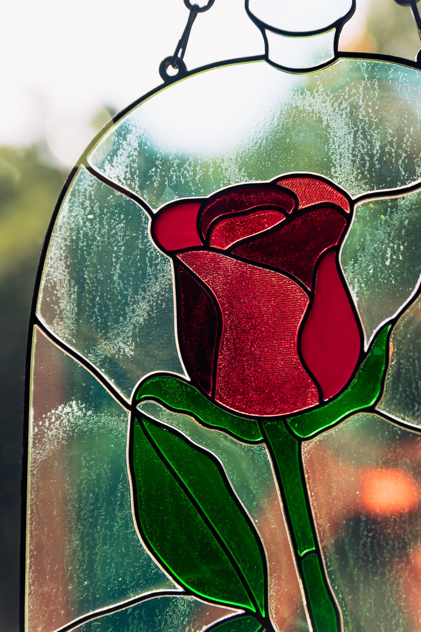 Enchanted Rose Stained Glass Acrylic Mosaic
