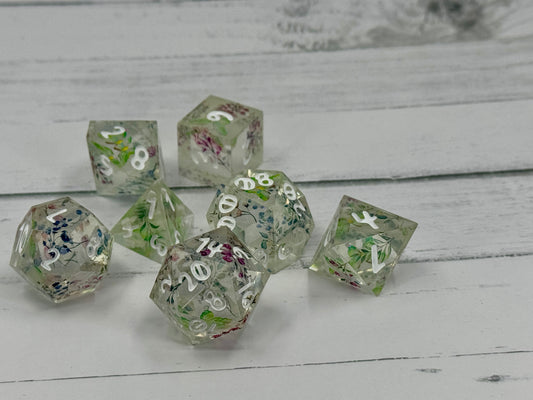 Flower Doodles Handcrafted Dice Set