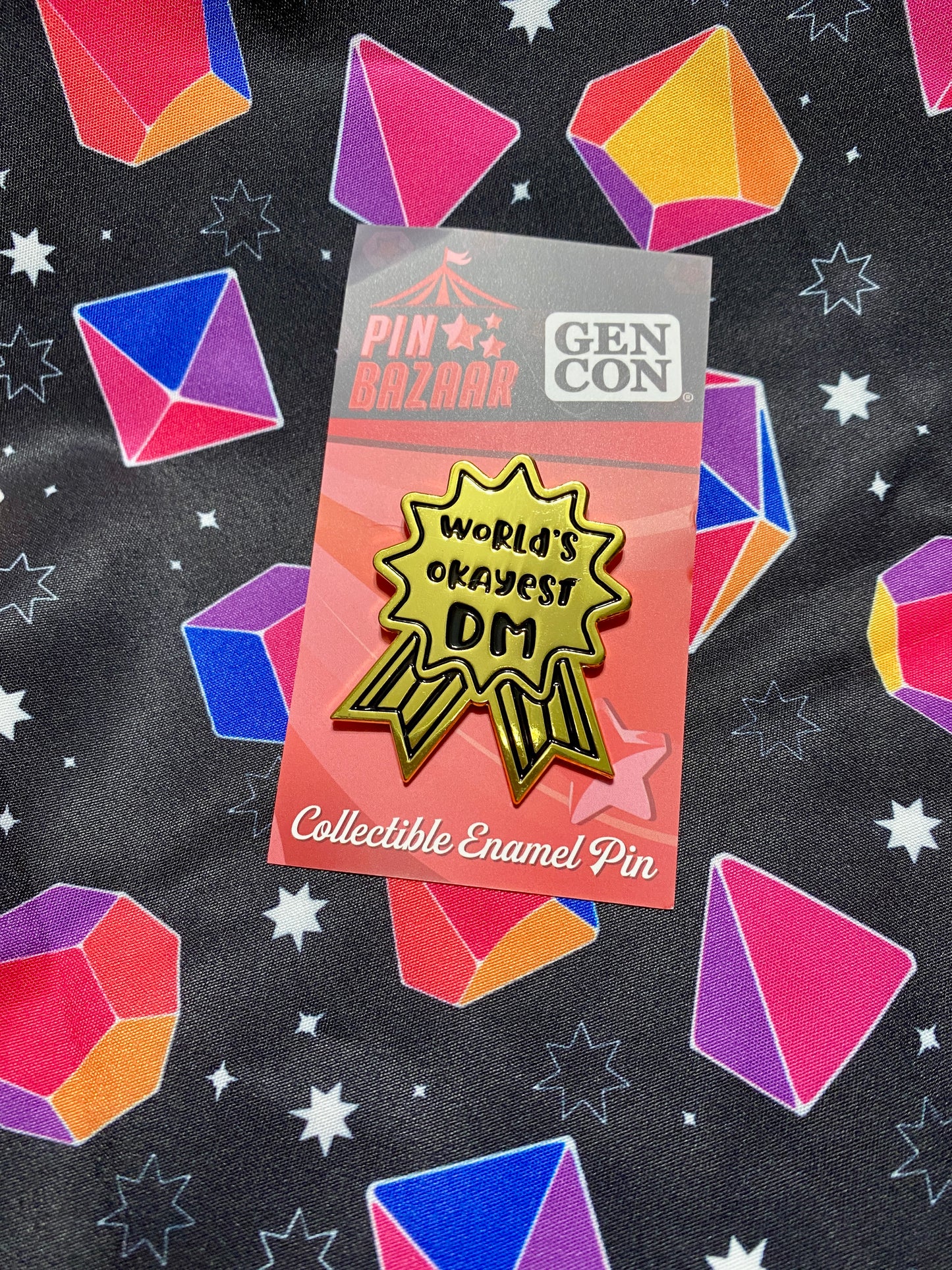 World's Okayest DM Gold Hard Enamel Pin