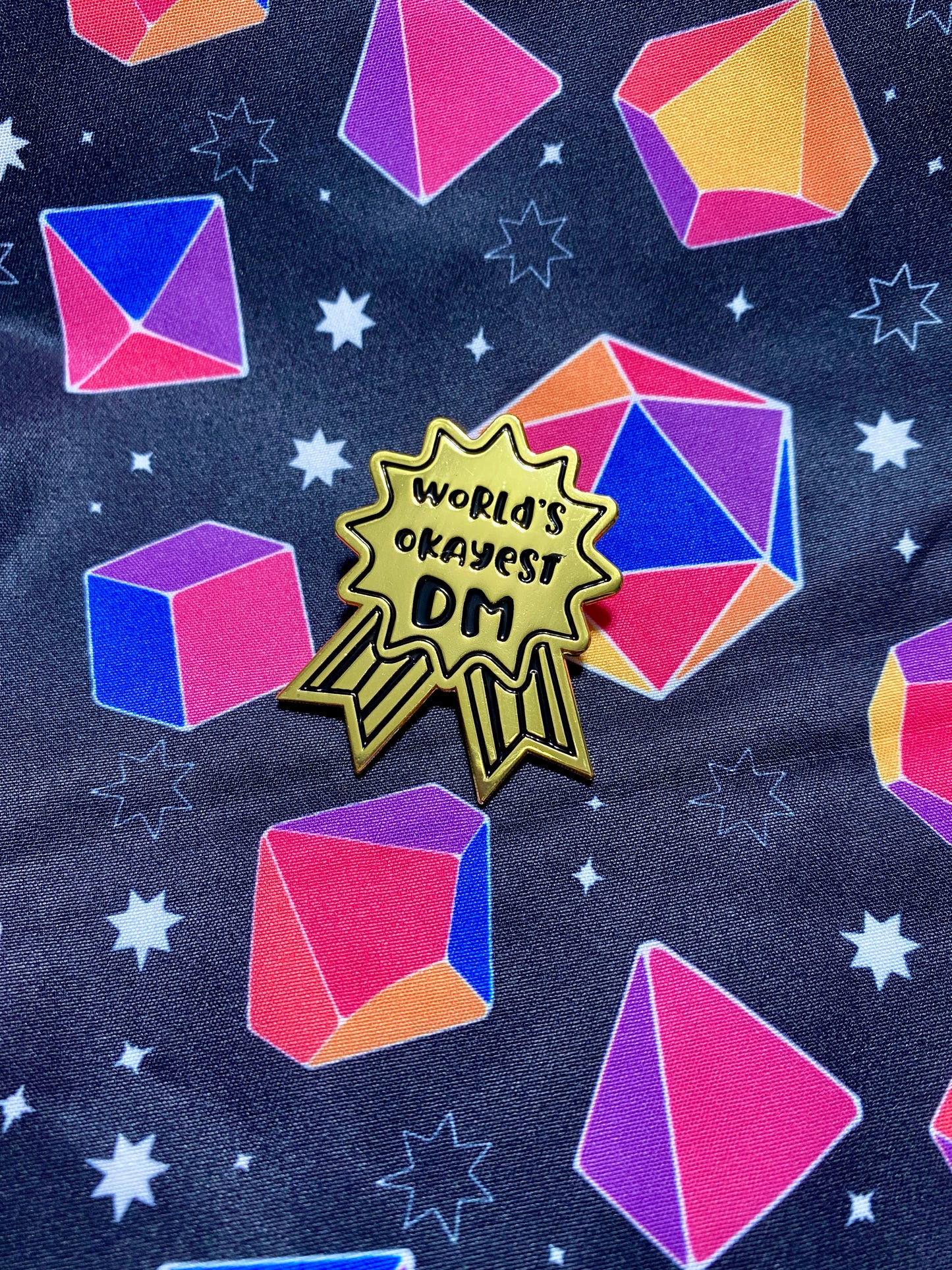 World's Okayest DM Gold Hard Enamel Pin