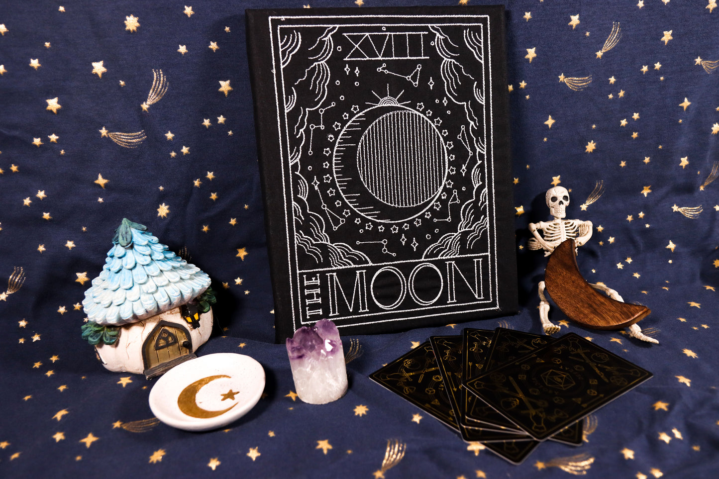 Moon Tarot Canvas- 8 x 10 Embroidered Art Canvas