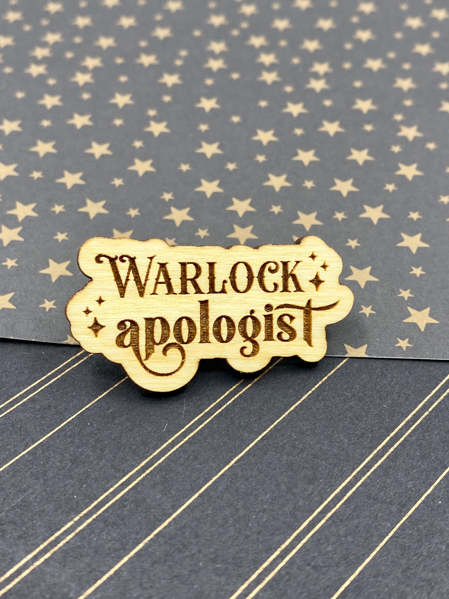 Warlock Apologist Wooden Pin