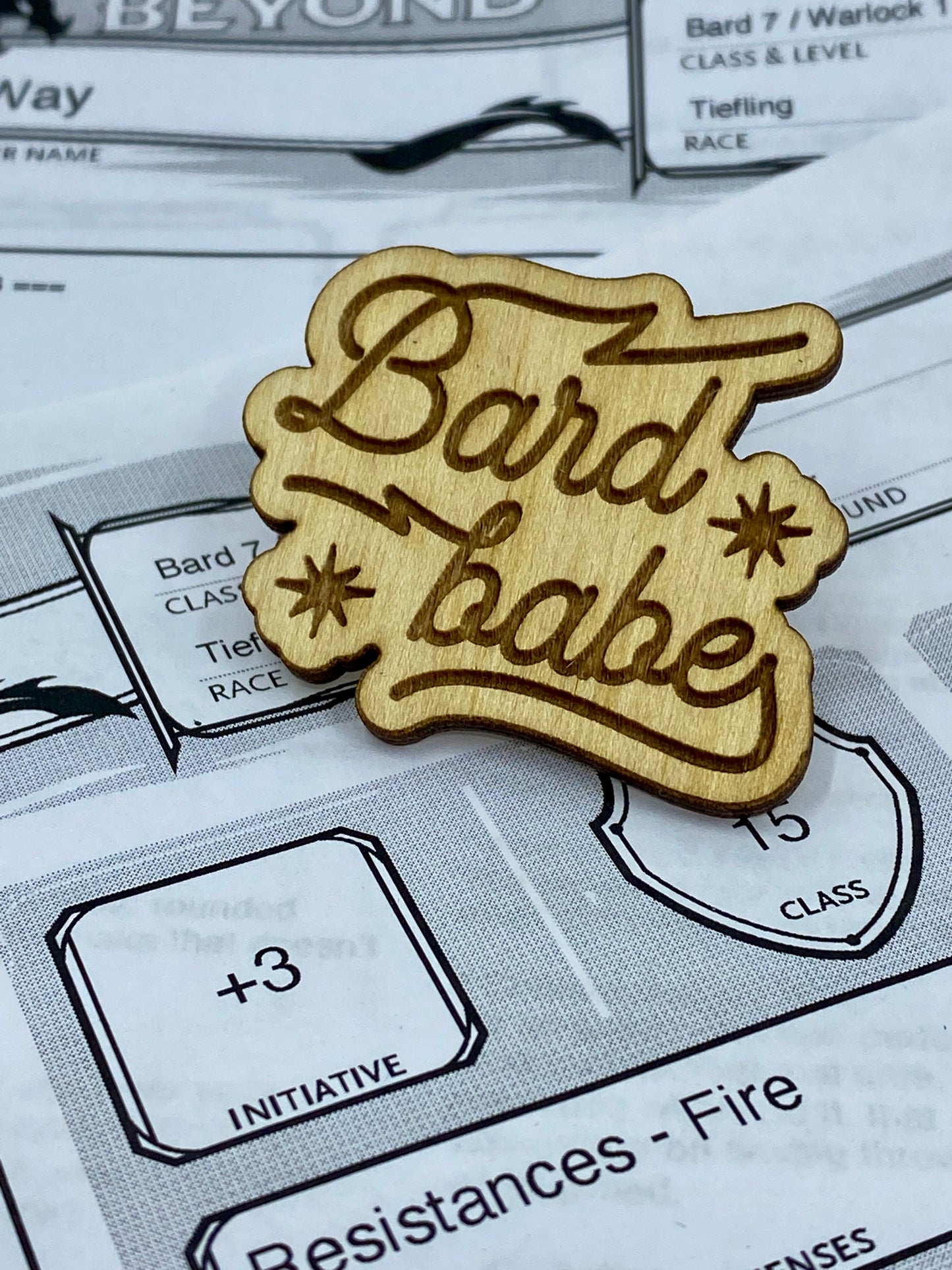Bard Babe Wooden Pin