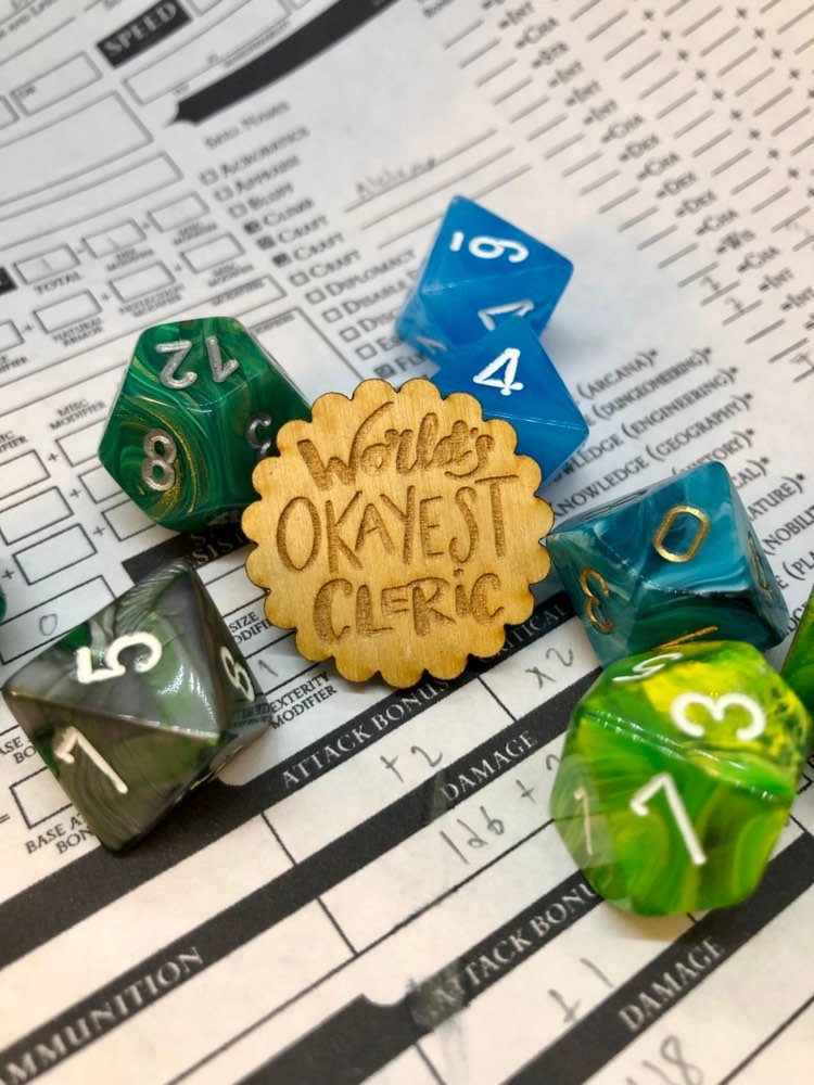 D&D Pin World's Okayest Cleric Pin