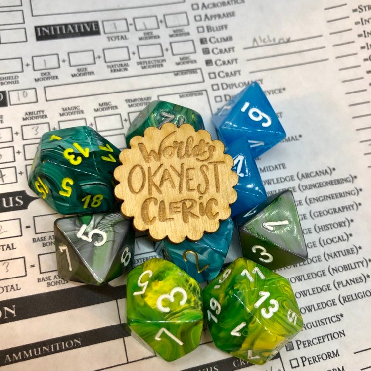 D&D Pin World's Okayest Cleric Pin