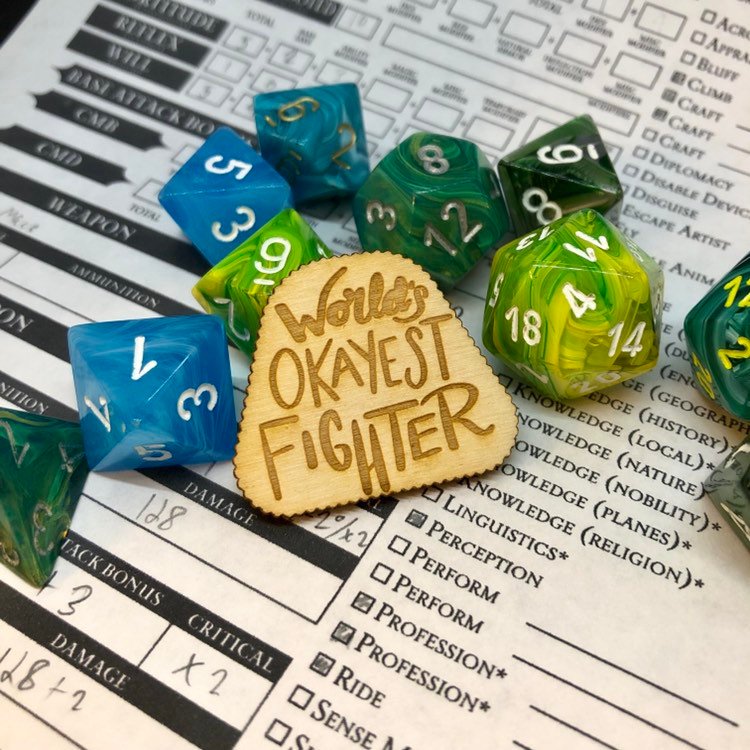 D&D Pin World's Okayest Fighter Pin