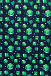 Green and Black Dice Print Button Down Shirt