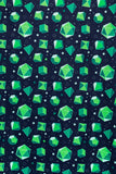 Green and Black Dice Print Button Down Shirt