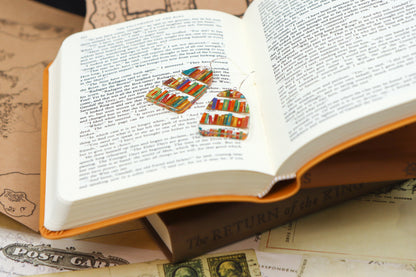 Library Bookshelf Earrings