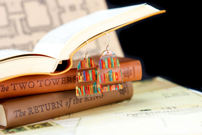 Library Bookshelf Earrings