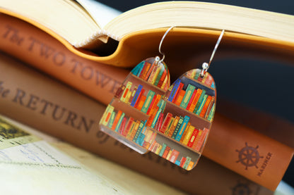 Library Bookshelf Earrings