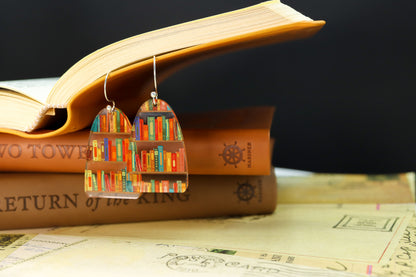 Library Bookshelf Earrings