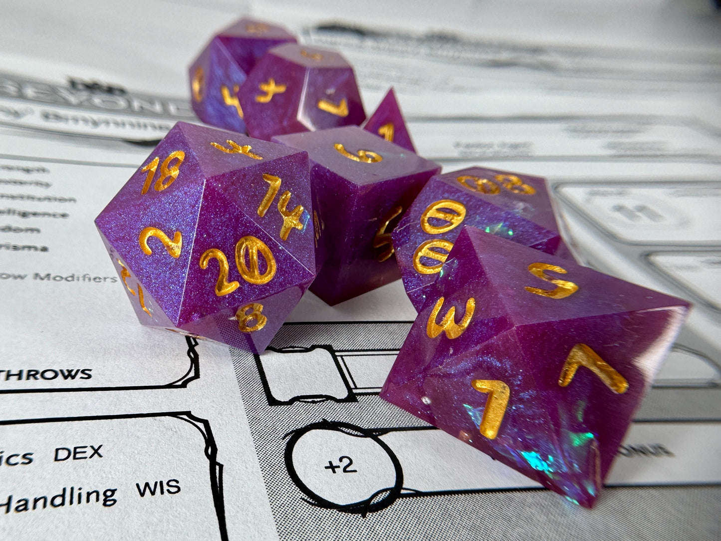 Purple Cosmos Handcrafted Dice Set