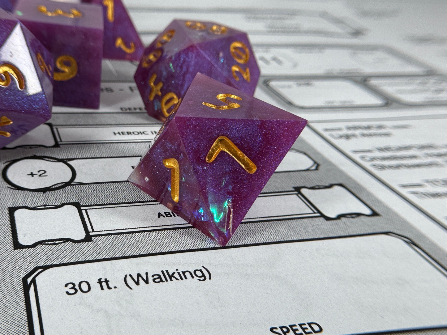 Purple Cosmos Handcrafted Dice Set