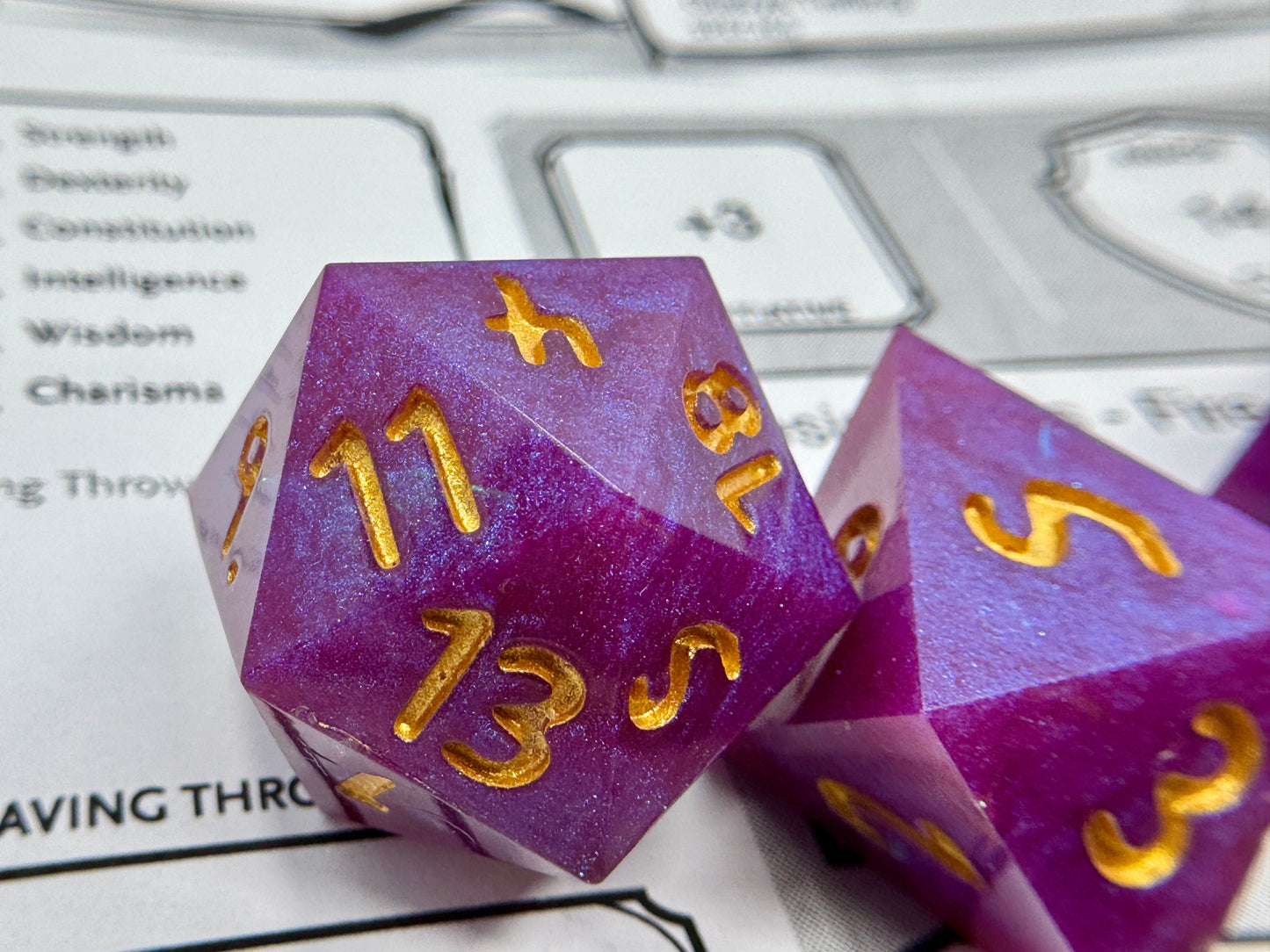 Purple Cosmos Handcrafted Dice Set