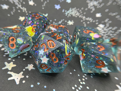 Blue Moon Handcrafted Dice Set