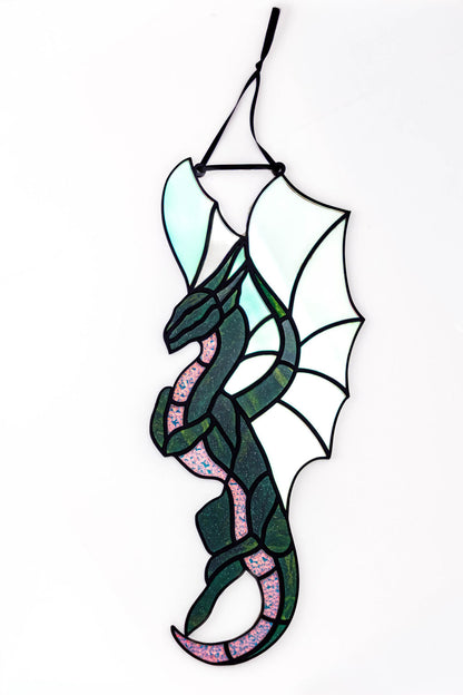 Green Dragon Stained "Glass" Suncatcher