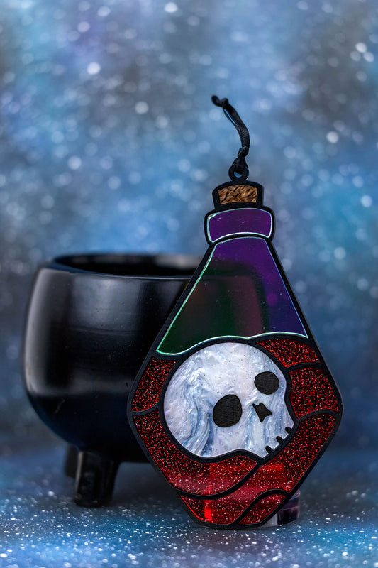 Skull Potion Stained "Glass" Suncatcher