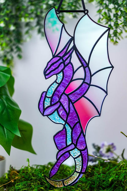 Purple Dragon Stained "Glass" Suncatcher