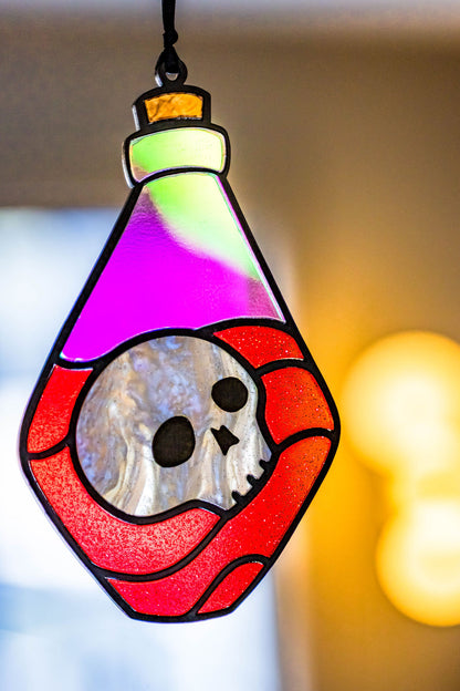 Skull Potion Stained "Glass" Suncatcher