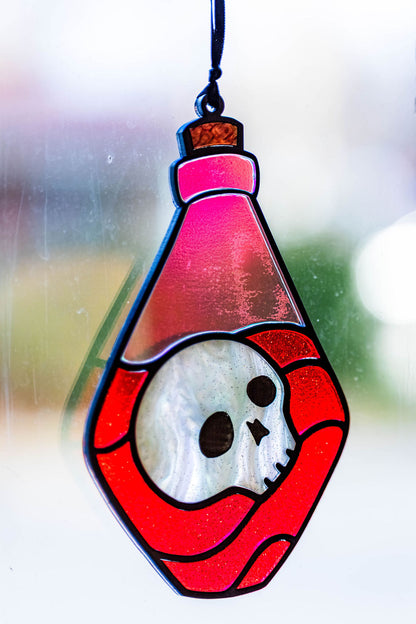 Skull Potion Stained "Glass" Suncatcher