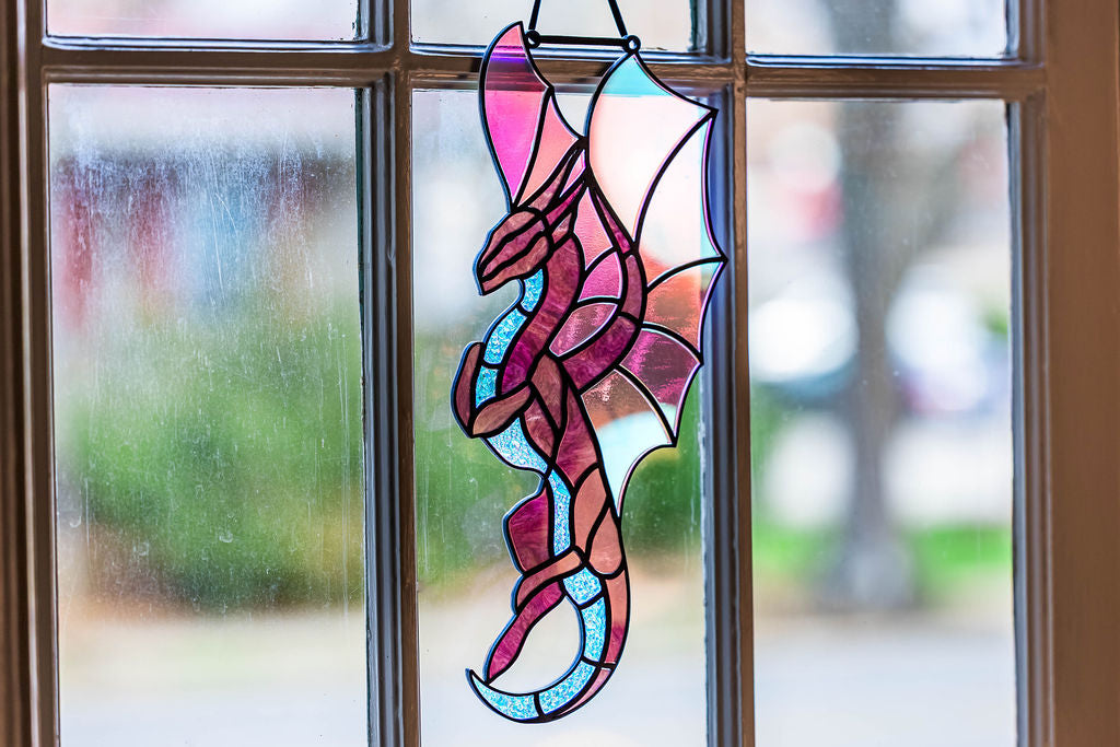 Purple Dragon Stained "Glass" Suncatcher