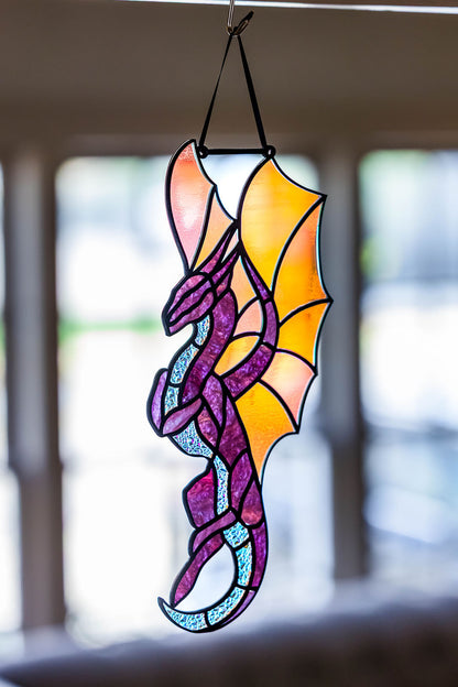 Purple Dragon Stained "Glass" Suncatcher