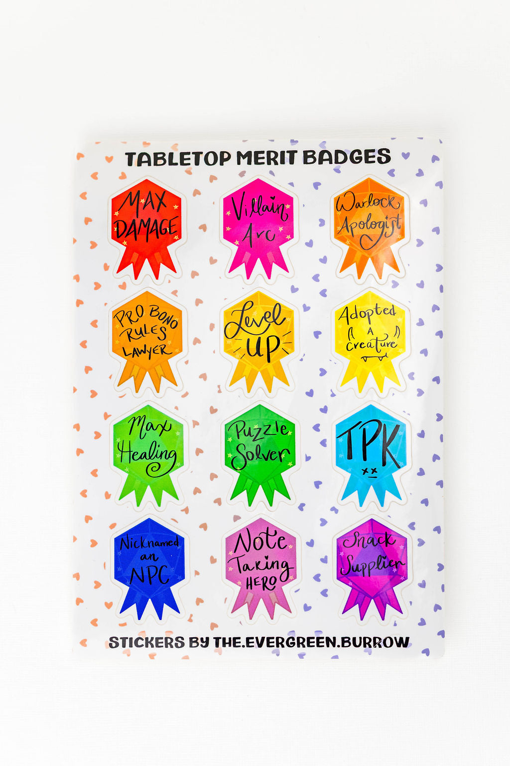 Tabletop Merit Badge Sticker Sheets D&D Stickers Achievement Mega Pack