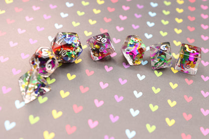 Rainbow Richards Polyhedral Dice Set