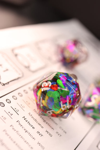 Rainbow Richards Polyhedral Dice Set