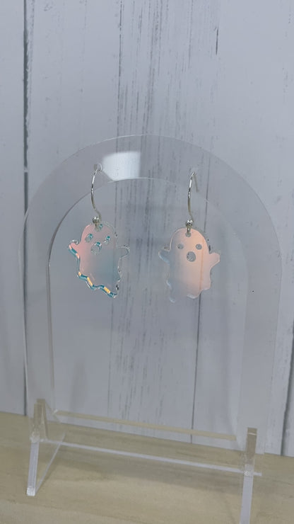 Holographic Ghost Earrings