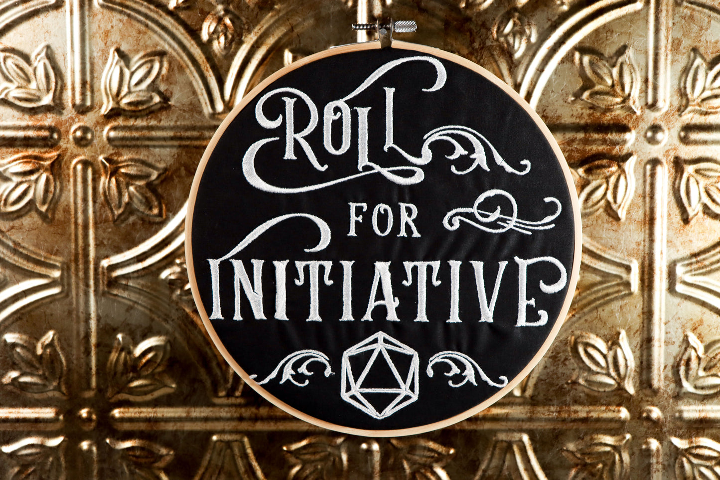 Roll For Initiative 8" Embroidery Hoop