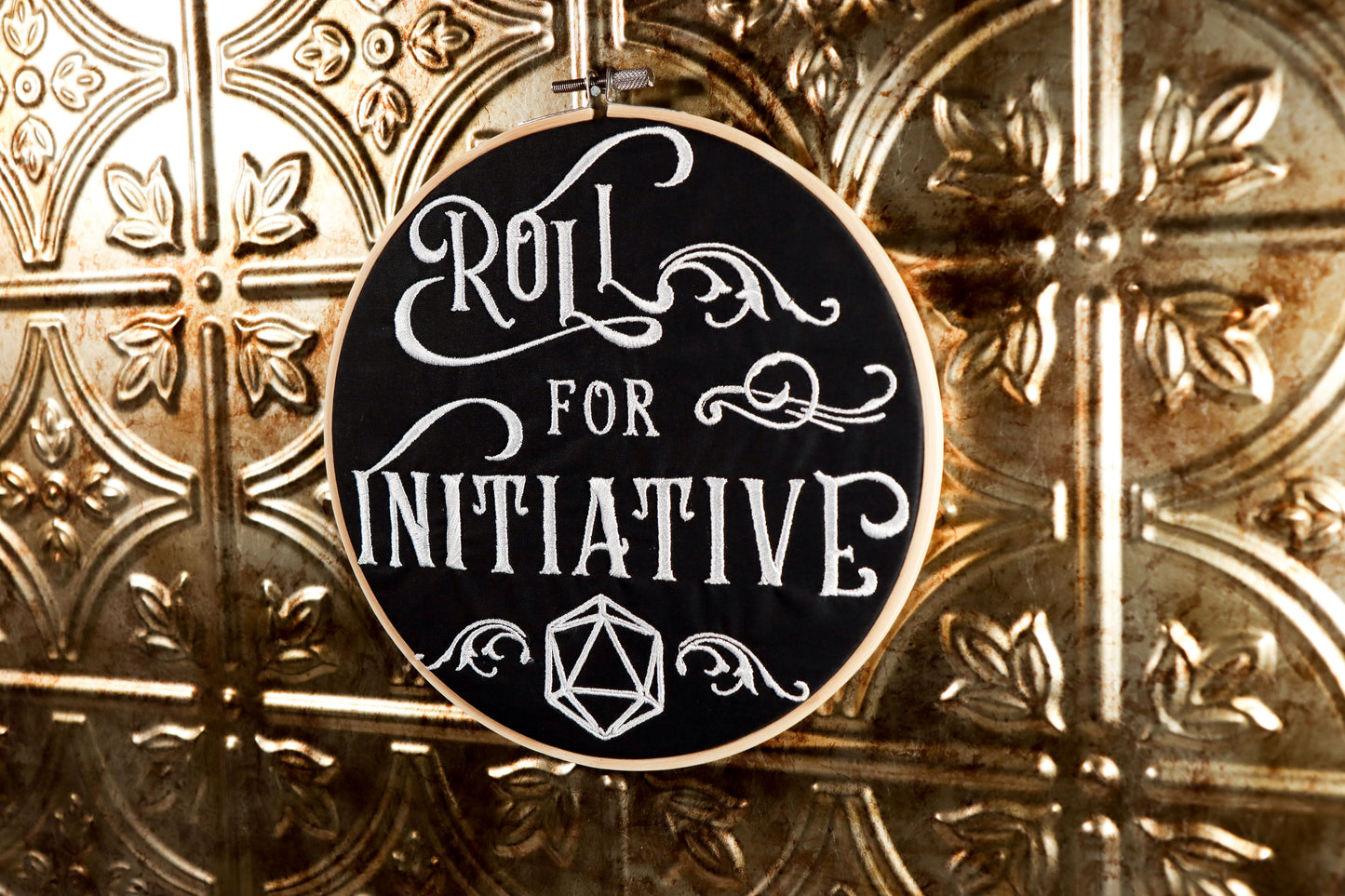 Roll For Initiative 8" Embroidery Hoop