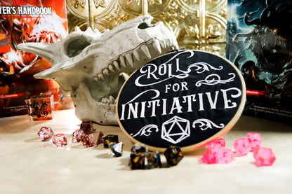 Roll For Initiative 8" Embroidery Hoop