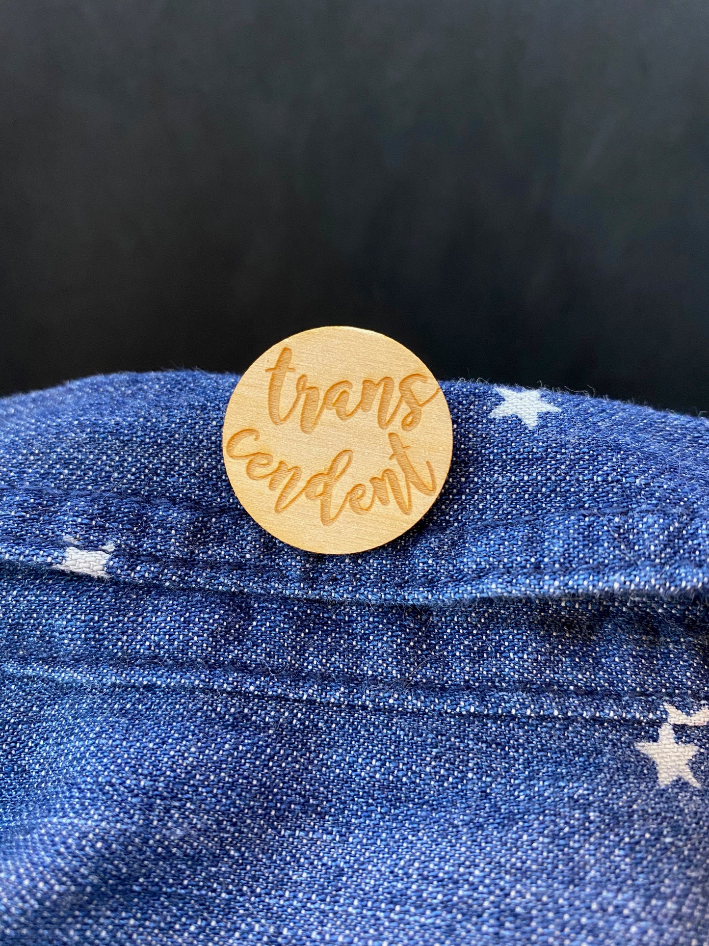 LGBTQ+ Wooden Pin- Trans-cendent