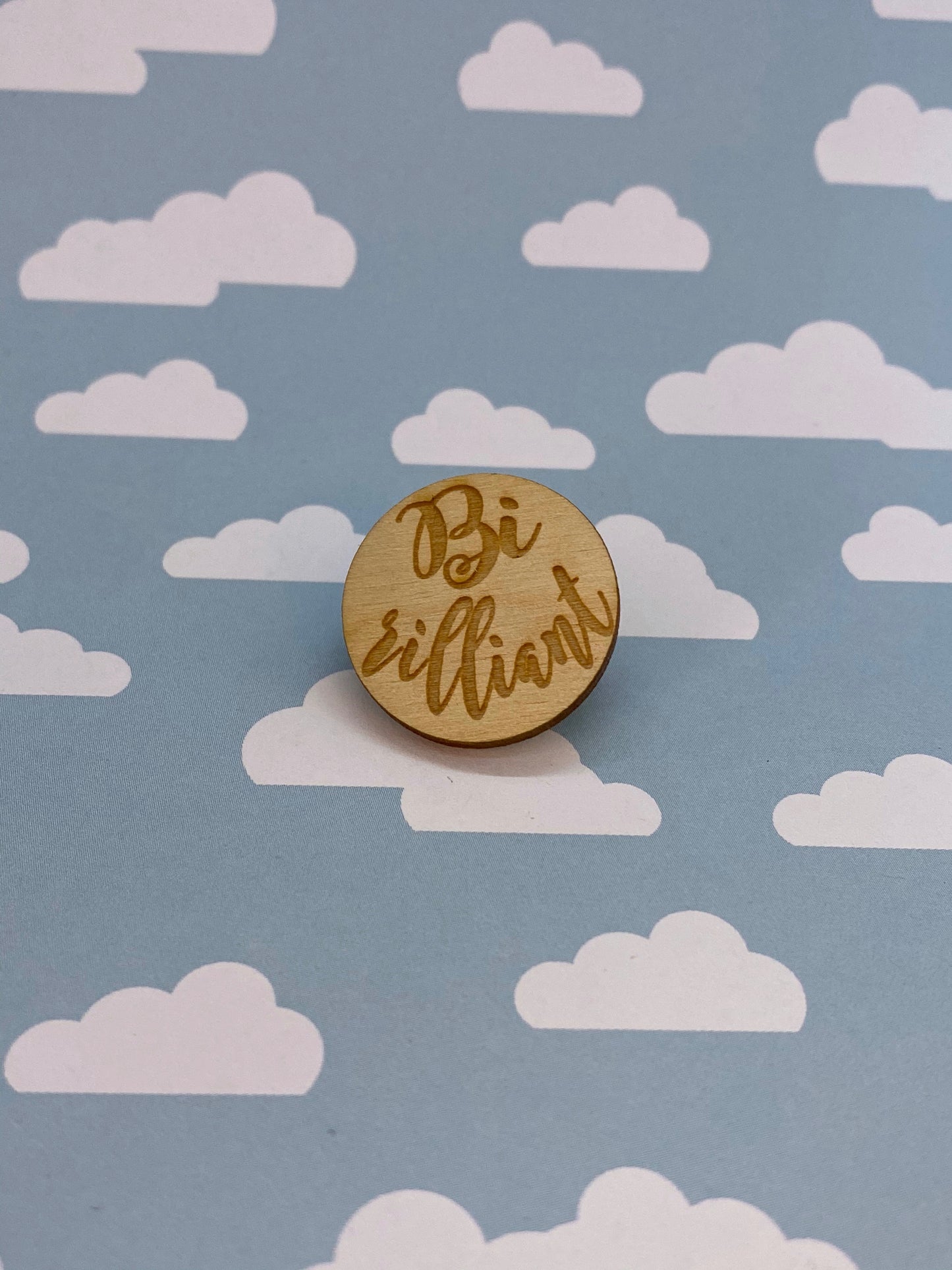 LGBTQ+ Wooden Pin- Bi-Rilliant