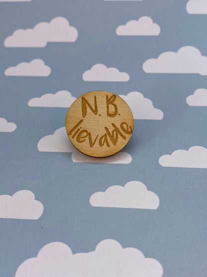 LGBTQ+ Wooden Pin- N.B. Lievable