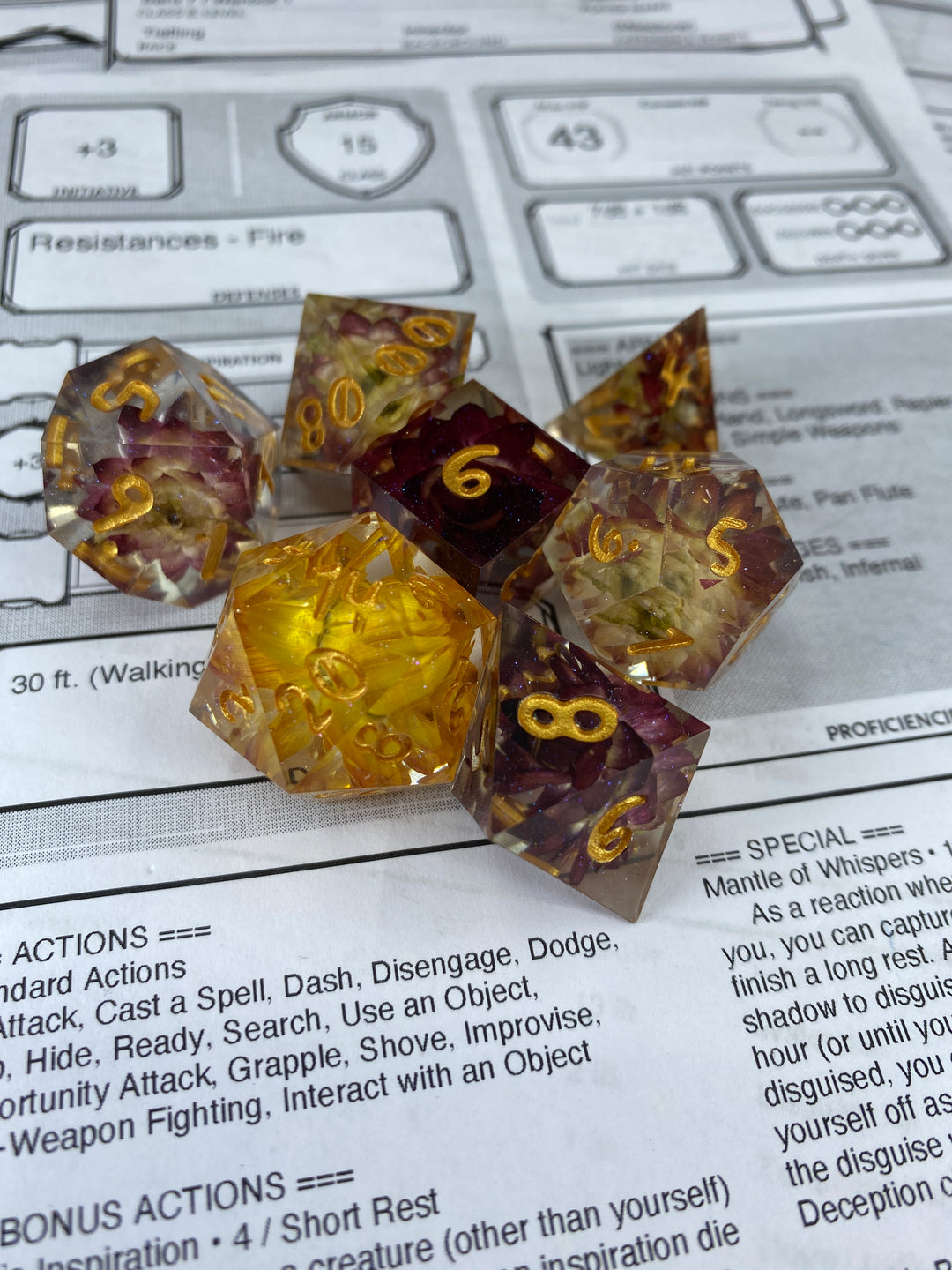Handcrafted Dice Sets the.evergreen.burrow