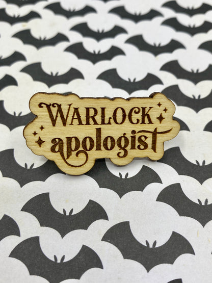 Warlock Apologist Wooden Pin