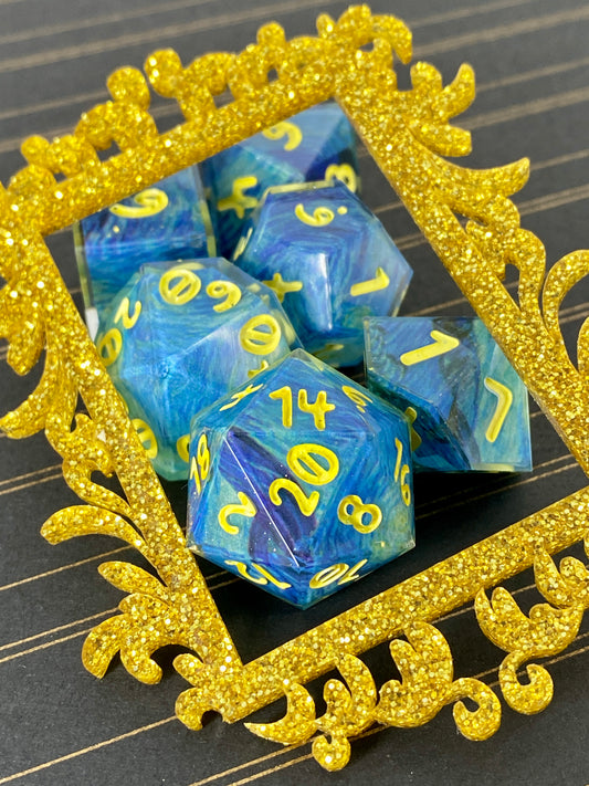 Starry Night Handcrafted Dice Set