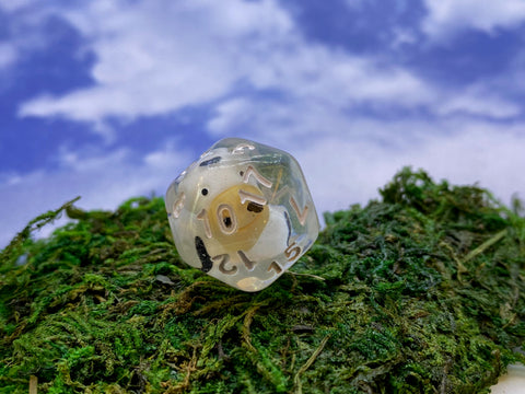 Dairy20- D20 dice with a Cow inside- Single D20