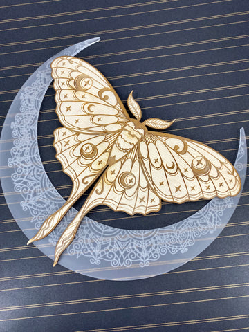 Luna Moth Mixed Media Sign