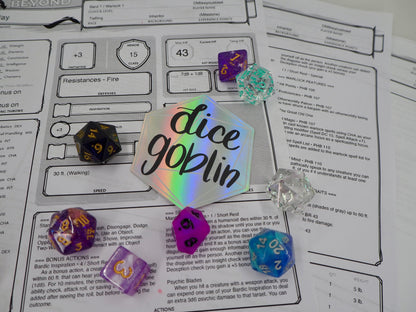 Dice Goblin Holographic Sticker