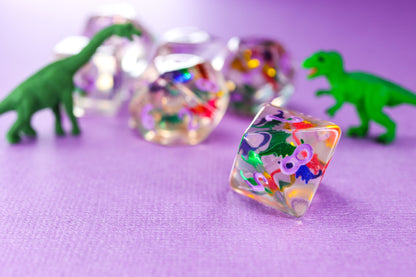 Dinosaur Confetti Dice Set