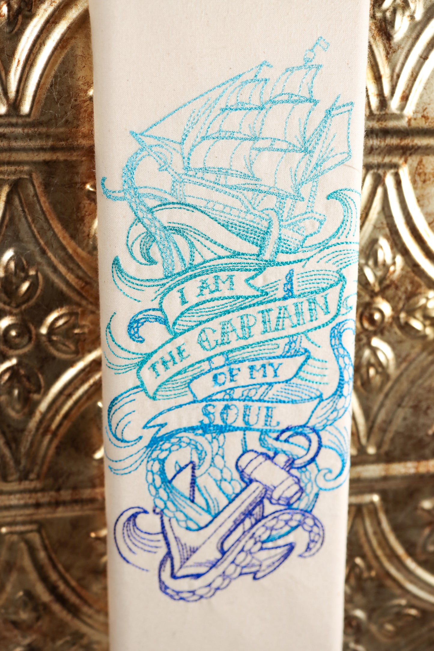 Invictus- Captain of My Soul Embroidered Canvas