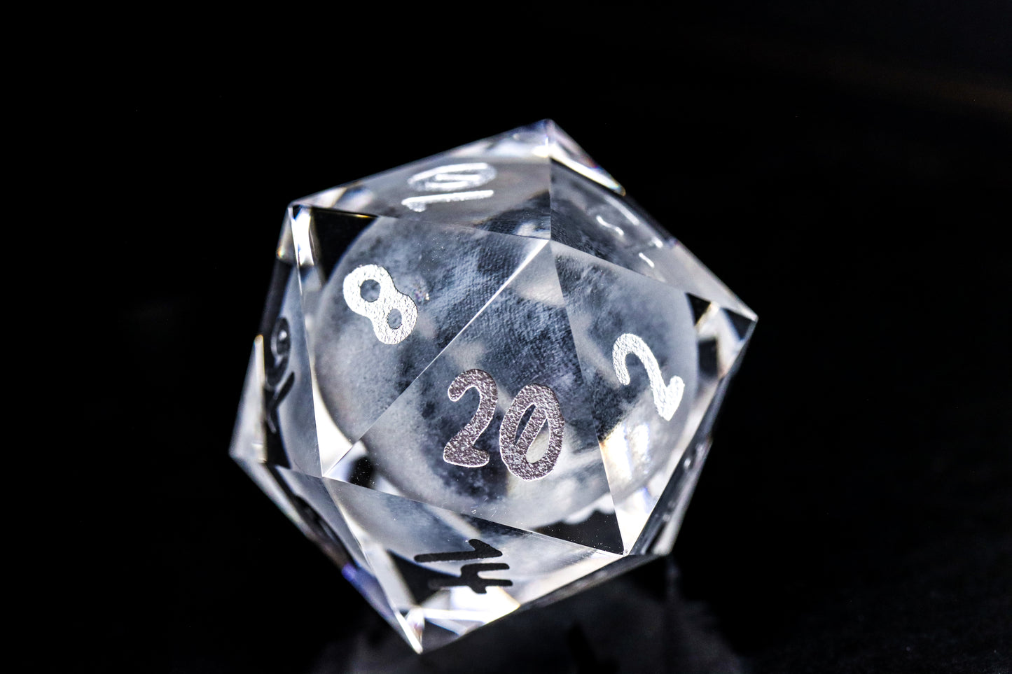 Crystal Moon D20 30mm Glass D20