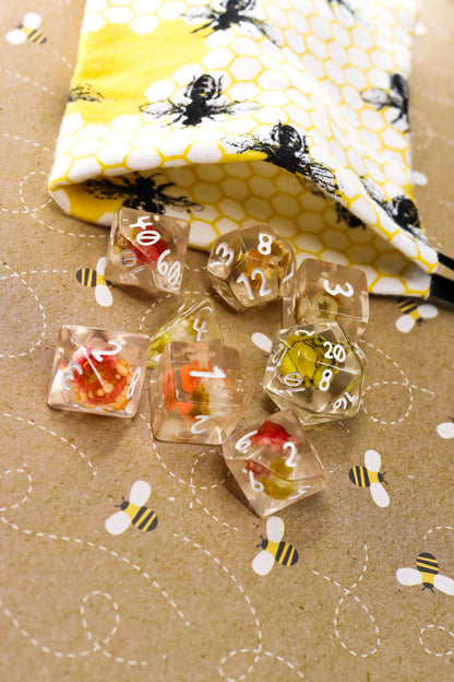 Bees Among the Flowers Dice Set