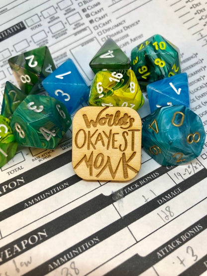 D&D Pin World's Okayest Monk Pin