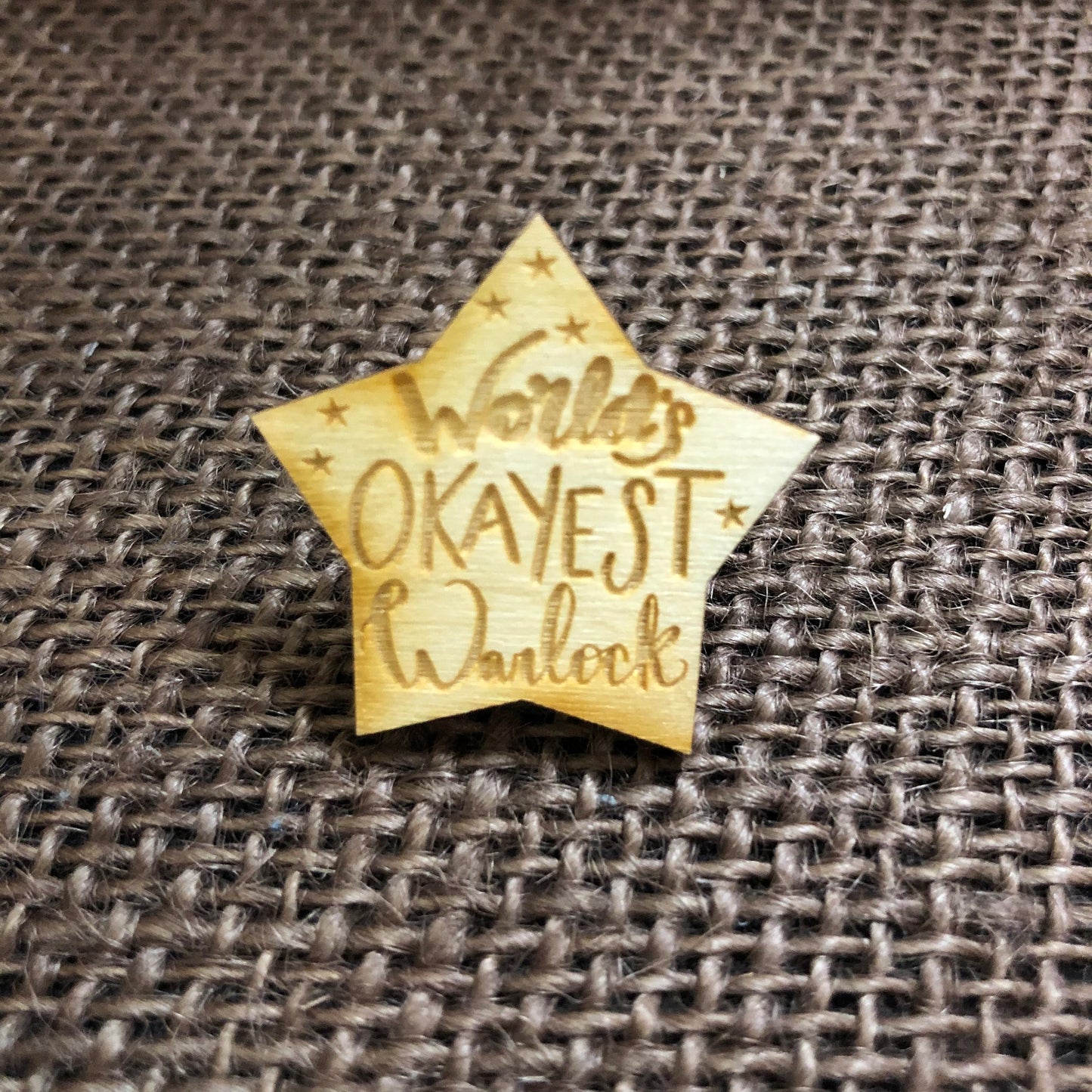 World's Okayest Warlock Tabletop Class Wooden Pin