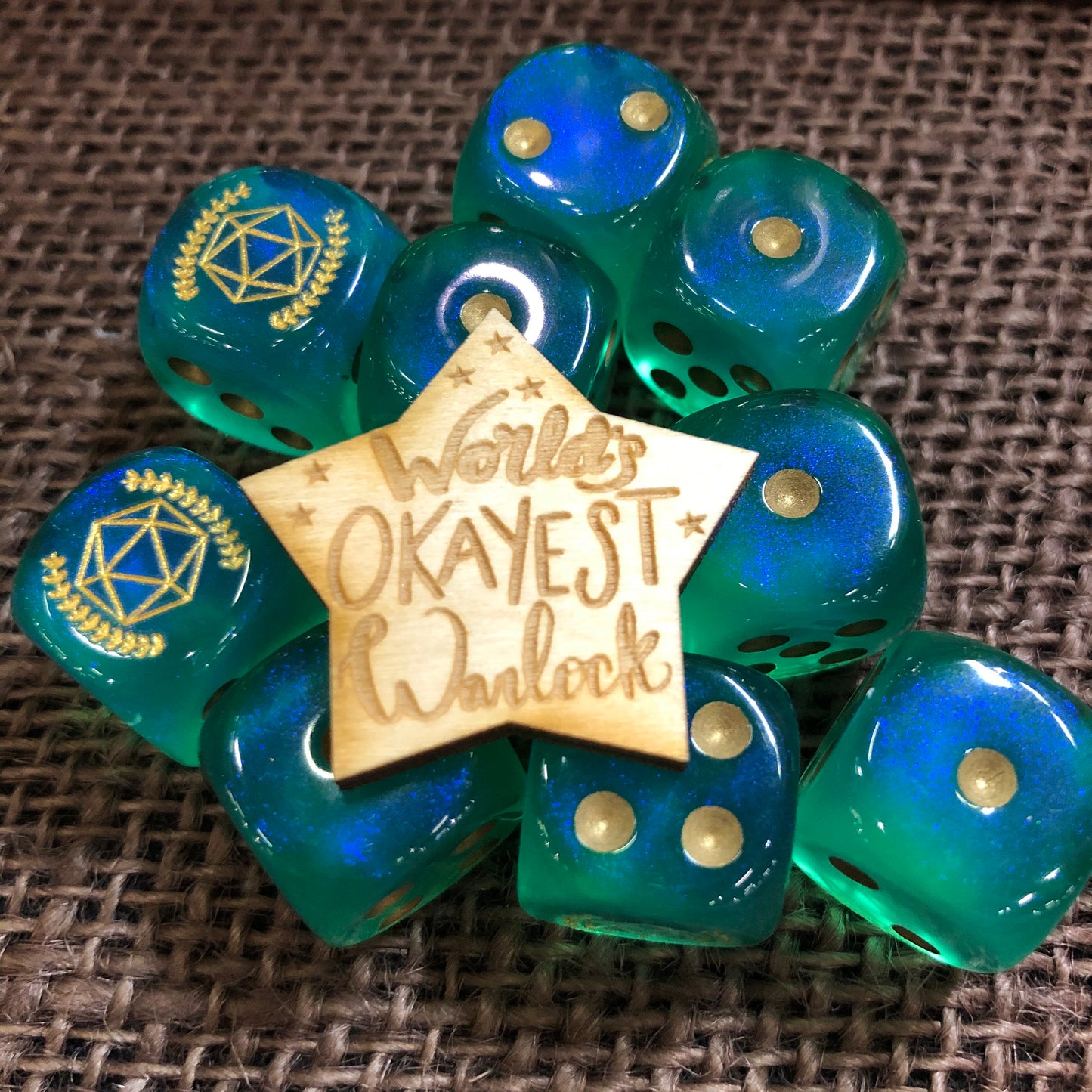 World's Okayest Warlock Tabletop Class Wooden Pin